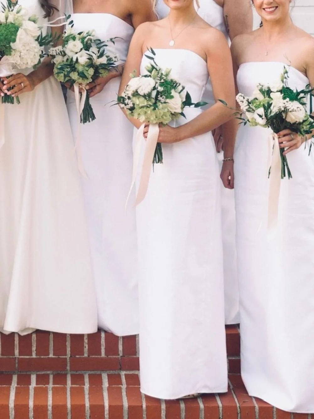 ALFRED SUNG White Strapless Dress - Picture 3 of 4